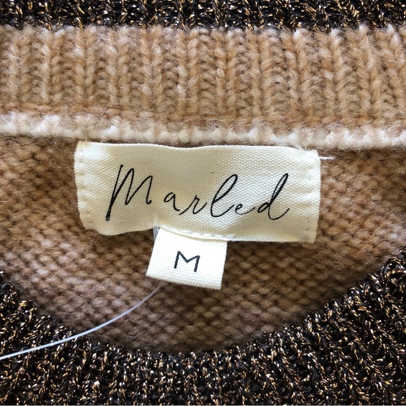 Marled Sweater Vest Size M Crewneck Gradient Stripes Preppy Chunky Lighweight - Picture 2 of 11